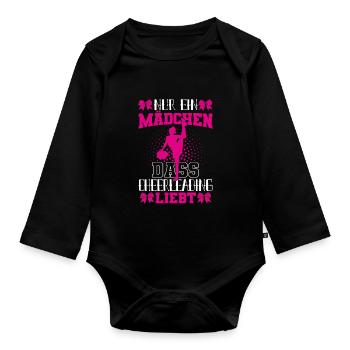 Cheerleading Cheerleaderin Nur ein Mädchen - Baby Bio-Langarm-Body - Schwarz - Vorne