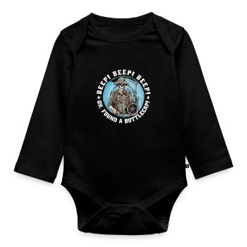 Metal Detector Probdler Probe Funny Beep-Beep - Organic Longsleeve Baby Bodysuit - black - Front