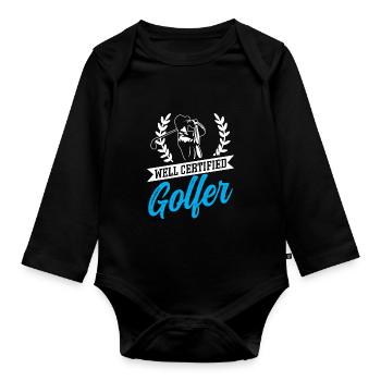 Design de golf parfait - Body Bébé bio manches longues - noir - Devant