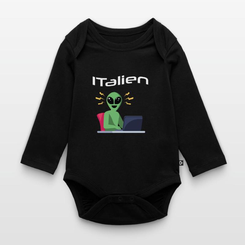 ITalien Alien Informatiker Hacker Coder Organic Longsleeve Baby Bodysuit