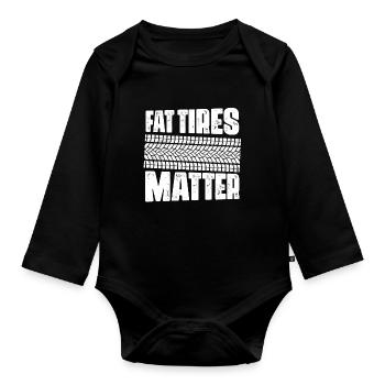 Fat Tires Matter Retro Classic Cars - Baby Bio-Langarm-Body - Schwarz - Vorne