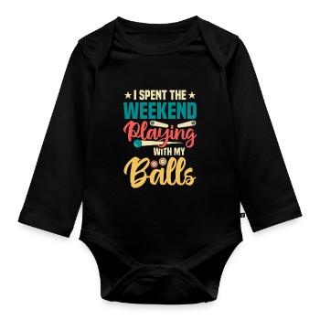 Flipper Retro Pinball Flipperautomat Bumper - Organic Longsleeve Baby Bodysuit - black - Front