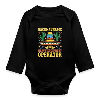 Opérateur de machine lourde Cinco de Mayo - Body Bébé bio manches longues - noir - Devant