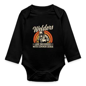 Welder Funny Saying Conceptions de soudage - Body Bébé bio manches longues - noir - Devant