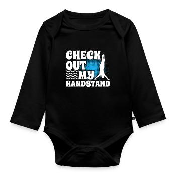 Gymnastique amusante pour les filles - Body Bébé bio manches longues - noir - Devant