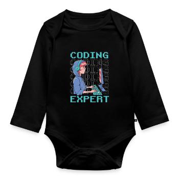 Programmeur Codeur Expert en programmation - Body Bébé bio manches longues - noir - Devant