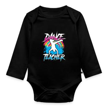 Professeur de danse Professeur de danse École de danse Cours de danse - Body Bébé bio manches longues - noir - Devant