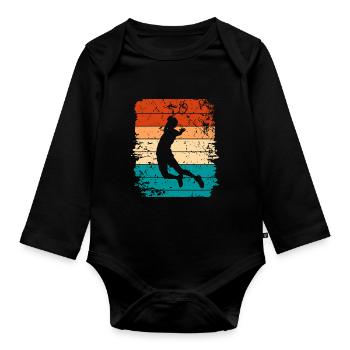 Badminton - Baby Bio-Langarm-Body - Schwarz - Vorne
