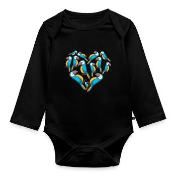 Herz Ara - Baby Bio-Langarm-Body - Schwarz - Vorne