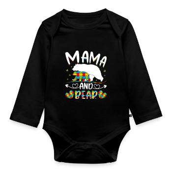Maman et l’autisme - Body Bébé bio manches longues - noir - Devant