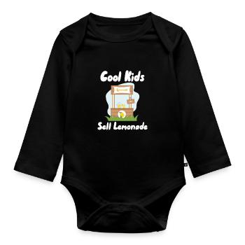 Coole Kinder verkaufen Limonade - Baby Bio-Langarm-Body - Schwarz - Vorne