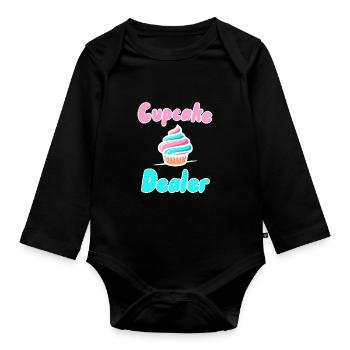 Cupcake-Händler - Baby Bio-Langarm-Body - Schwarz - Vorne