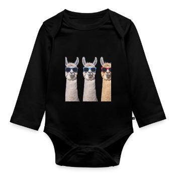 Alpaca Gang Team Crew - Organic Longsleeve Baby Bodysuit - black - Front