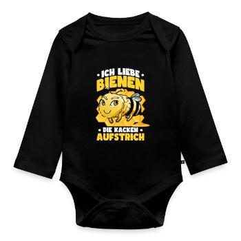 Lustiges Bienen Imker Imkerei Bienenzüchter - Baby Bio-Langarm-Body - Schwarz - Vorne
