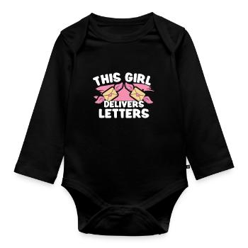 Postal clerk Postlady Postman Post Office - Organic Longsleeve Baby Bodysuit - black - Front