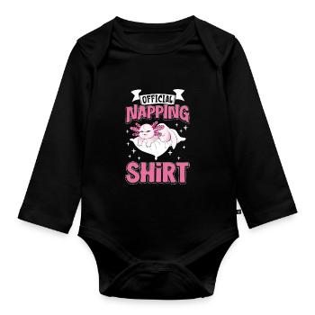 Chemise de nuit officielle Axolotl - Body Bébé bio manches longues - noir - Devant