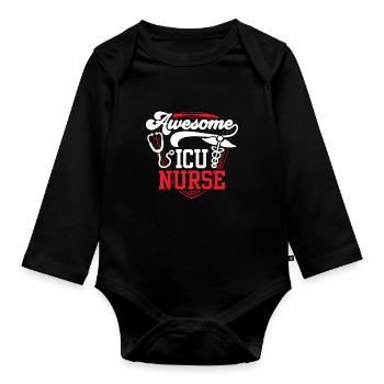 Great Intensive Care Nurse Intensive Care - Organic Longsleeve Baby Bodysuit - black - Front