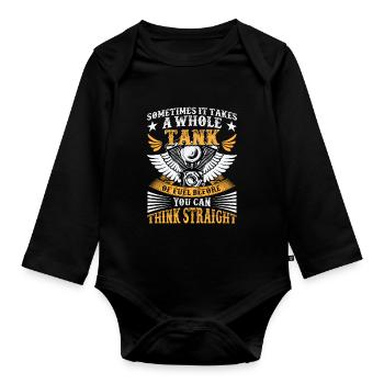 Motorcycle Lover Rider Bike Biker - Organic Longsleeve Baby Bodysuit - black - Front