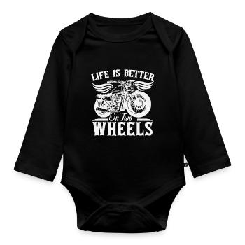 La vie est meilleure sur deux roues - Body Bébé bio manches longues - noir - Devant