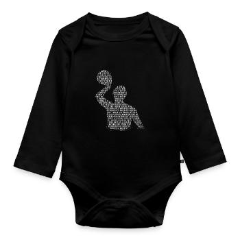 Water polo player word cloud water polo player - Organic Longsleeve Baby Bodysuit - black - Front