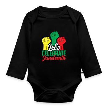 Célébrons Juneteenth Black African American - Body Bébé bio manches longues - noir - Devant