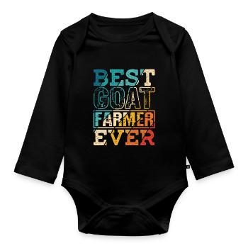 Best Goat Farmer Ever Farm Funny Gift Farmer Chees - Baby Bio-Langarm-Body - Schwarz - Vorne