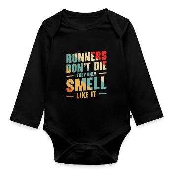 Laufen Läufer Joggen - Baby Bio-Langarm-Body - Schwarz - Vorne
