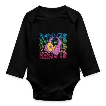 Donuts - Baby Bio-Langarm-Body - Schwarz - Vorne