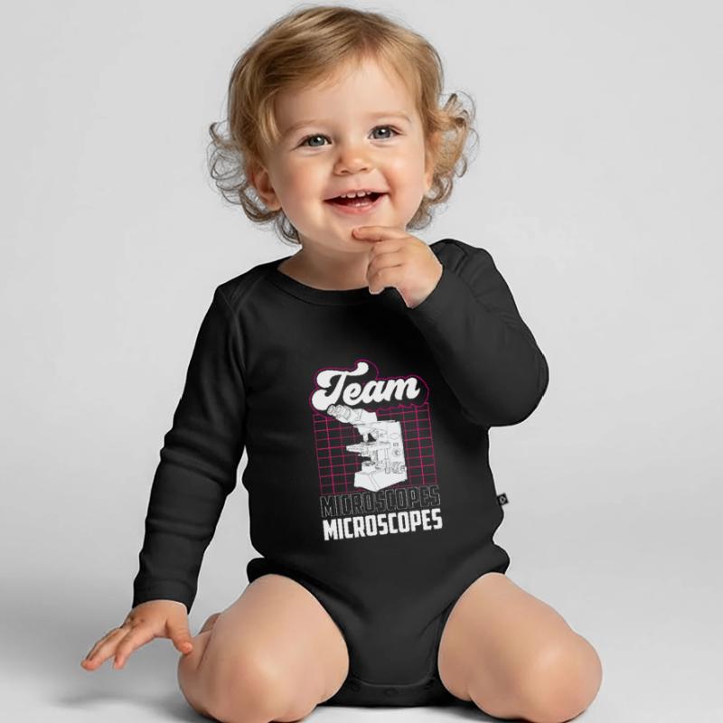 Team Microscopes Microscope Sayings Microscopes Organic Longsleeve Baby Bodysuit