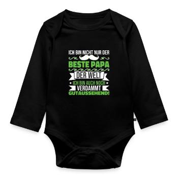 Väter Papa Vatertag Geschenke Vatertag 2023 - Baby Bio-Langarm-Body - Schwarz - Vorne