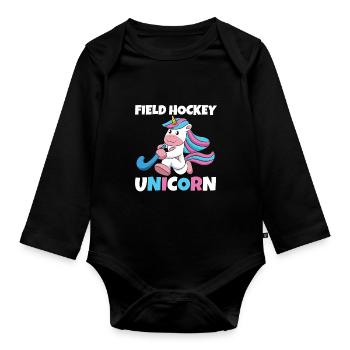 Hockey sur gazon Licorne marquant Sports Passes décisives Goalke - Body Bébé bio manches longues - noir - Devant