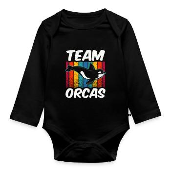 L’équipe Orques Whale Protect Orca Sea - Body Bébé bio manches longues - noir - Devant