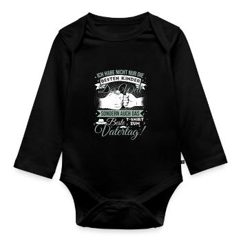 Das Beste T-Shirt Zum Vatertag - Baby Bio-Langarm-Body - Schwarz - Vorne