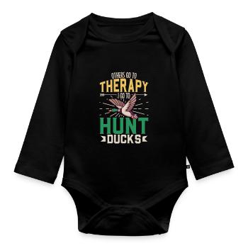 Duck Hunt Duck Hunter Bird Hunting Duck Hunting - Organic Longsleeve Baby Bodysuit - black - Front