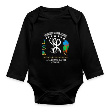 Amazigh-Graffiti Der kabylische Berberfrühling - Baby Bio-Langarm-Body - Schwarz - Vorne