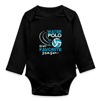 Le water-polo est ma saison préférée Plus drôle - Body Bébé bio manches longues - noir - Devant