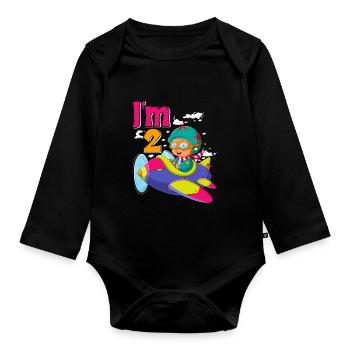 Now i'm 2 - Baby Bio-Langarm-Body - Schwarz - Vorne