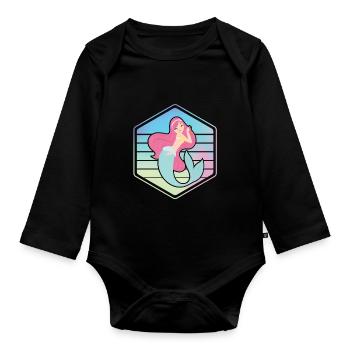 Cute Mermaid Princess - Baby Bio-Langarm-Body - Schwarz - Vorne