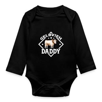 Gelbvieh Daddy - Gelbvieh Rind - Baby Bio-Langarm-Body - Schwarz - Vorne