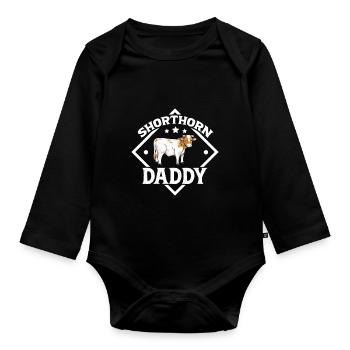 Shorthorn Daddy - Boeuf Shorthorn - Body Bébé bio manches longues - noir - Devant