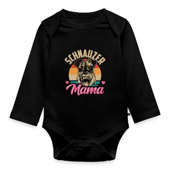 Schnauzer Mama Pet Dog Schnauzers Dictons - Body Bébé bio manches longues - noir - Devant