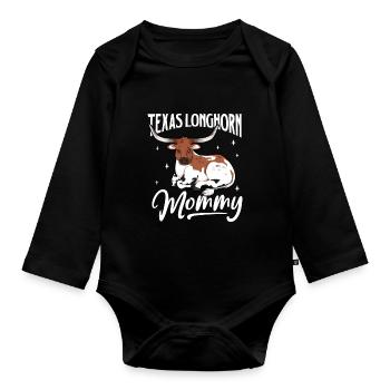 Texas Longhorn Mommy - Texas Longhorn Beef - Body Bébé bio manches longues - noir - Devant