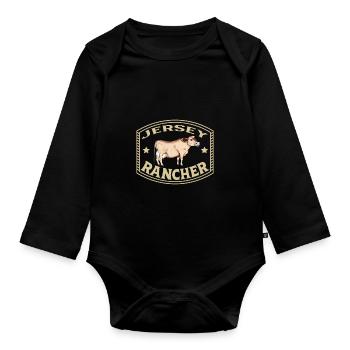 Jersey Beef - Jersey Rancher - Organic Longsleeve Baby Bodysuit - black - Front