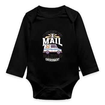 Postal clerk Postlady Postman Post Office - Organic Longsleeve Baby Bodysuit - black - Front