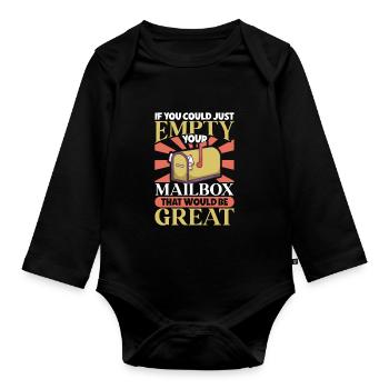 Postal clerk Postlady Postman Post Office - Organic Longsleeve Baby Bodysuit - black - Front