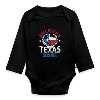 Les Américains jusqu’à la sécession des Texans du Texas - Body Bébé bio manches longues - noir - Devant
