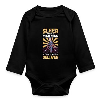 Postal clerk Postlady Postman Post Office - Organic Longsleeve Baby Bodysuit - black - Front