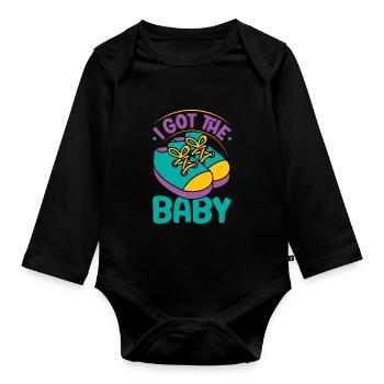 Cadeau Enceinte Femme Enceinte Schwa Enceinte - Body Bébé bio manches longues - noir - Devant