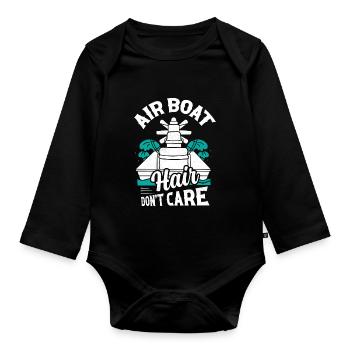Air Boat Hair Don’t Care Hydroplane Airboat Propel - Body Bébé bio manches longues - noir - Devant