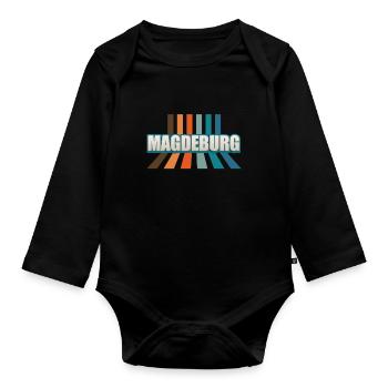 Magdeburgerin Magdeburger Magdeburg - Organic Longsleeve Baby Bodysuit - black - Front